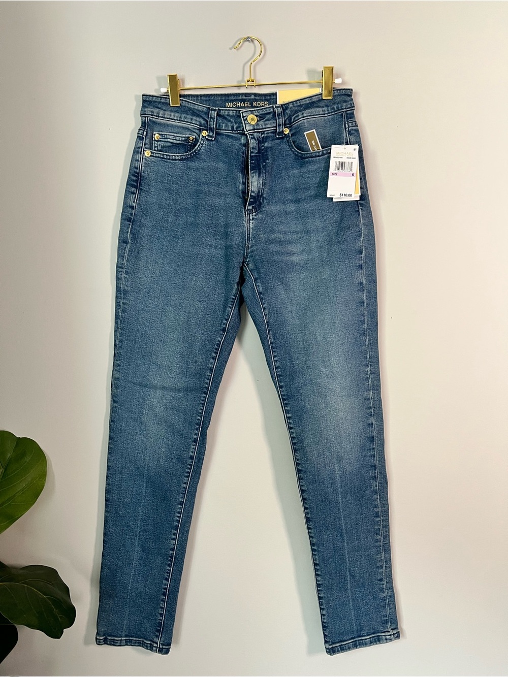 NWT Michael Kors Women's Medium Blue Skinny Jeans